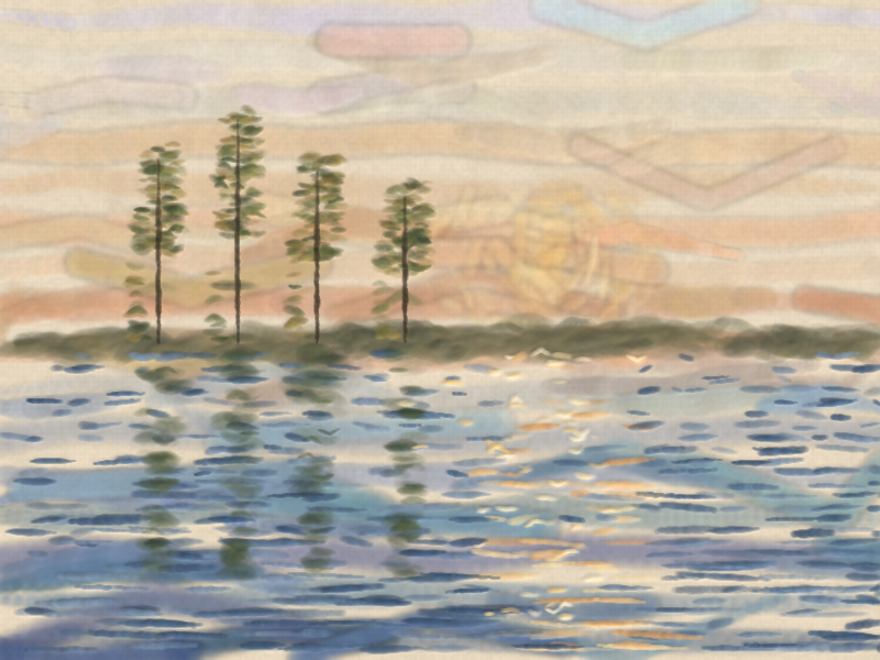 Poplars at Dusk